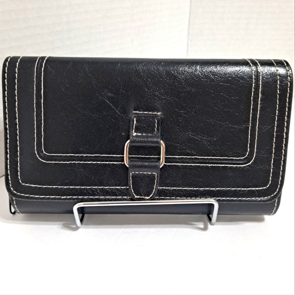 New White Stag Elegant Black Leather Organizer Wallet